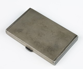 An Art Deco engine turned silver and onyx cigarette case London 1936, 88 grams 