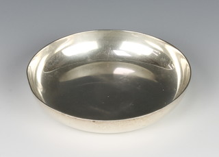 An Art Deco circular silver dish London 1938 4 1/2", maker Garrards, 159 grams 