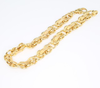 A 9ct yellow gold fancy link bracelet 7.5 grams 
