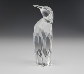 A Swarovski Crystal figure of a standing penguin 5" boxed
