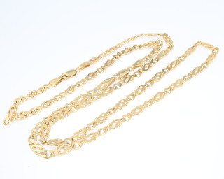 A 9ct yellow gold flat link necklace, 20 grams