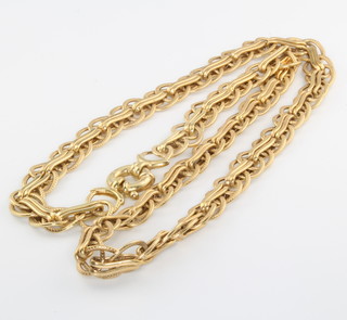 A 9ct yellow gold fancy link necklace 19 grams