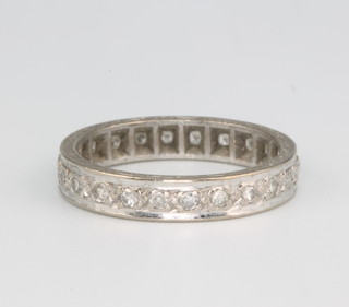 An 18ct white gold diamond eternity ring size L 1/2