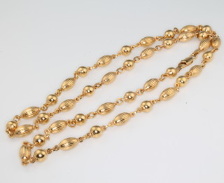 A 9ct yellow gold fancy link necklace 18 grams