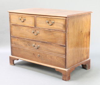 A Victorian mahogany chest of 2 short and 2 long drawers, raised on bracket feet 32"h x 40"w x 23"d 