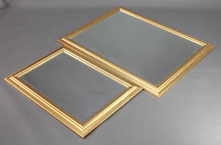 A rectangular bevelled plate mirror contained in a gilt frame 46" x 36" together with 1 other 36" x 25 1/2" 