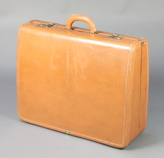 A Victor luggage brown suitcase with gilded locks 8" x 24" x 19" 