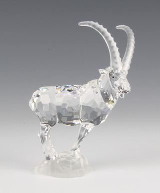 A Swarovski Ibex , No 275439/7684000001, by Heinz Tabbershon, 4"h contained in a  fitted box
