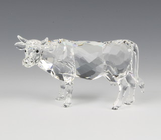A Swarovski figure "Cow" No 905775/9100000088, designed by Edith Mair, 4 1/2" contained in a fitted box 