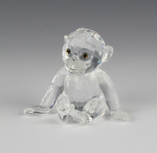A Swarovski figure "Chimpanzee" No 221625/7618000001, designed by Edith Mair, 2"h contained in a fitted box