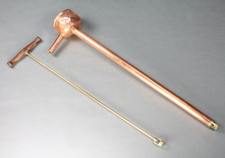 A 19th century copper and brass rum pump 39"