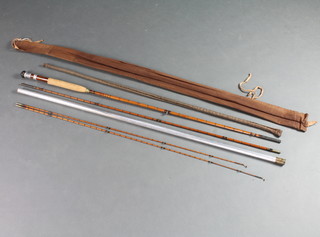 A Farlow's of London split cane trout rod 9' with 2 tips and bag