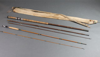 A graphite 2 section salmon rod together with a trout rod