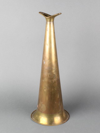 A brass seamed megaphone 18"h x 7"d