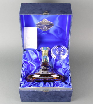 Of QEII Interest, a limited edition Glencairn Crystal Studios hand blown decanter containing 1ltr of Auchentoshan 12 year old single malt whisky