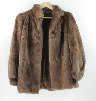 Two ladies brown 3/4 length fur coats