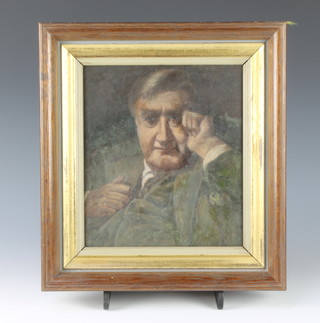An early 20th Century oil on board, unsigned, study of Vaughan Williams, 9" x 8"