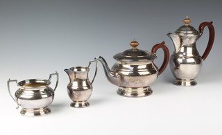 A Garrards plated 4 piece tea and coffee set 