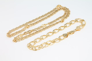 A 9ct yellow gold bracelet and a ditto necklace, 26 grams