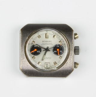A 1970's Benmore gentleman's chromium cased chronograph calendar wristwatch