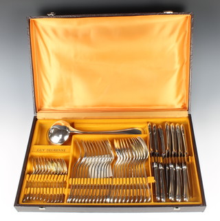 A Guy Degrenne canteen of plated cutlery for 12 in a fitted case (49 pieces)
