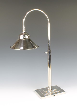 A plated Art Deco style students lamp