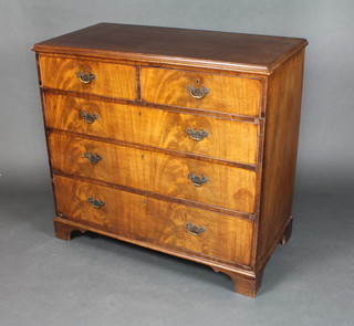 A 19th Century mahogany chest fitted 2 short and 3 long graduated drawers raised on bracket feet 39" x 42" x 21"