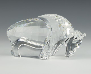 A Swarovski "Symbols Buffalo" No 624598/7685000003 designed by Martin Zendron, contained in a fitted box 