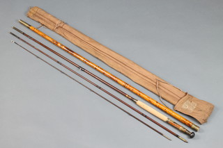 Farlows, an early 10ft'6" fly fishing rod with tip, tube and butt spike in original cloth bag 