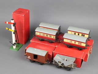 A Hornby O gauge NO.2 double arm signal boxed and various items of boxed Hornby rolling stock 