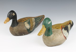 A pair of 18th Century style decoy ducks 16cm h x 39cm l x 16cm w