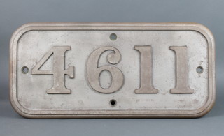 A Great Western Railway cab side number plate - No 4611 30cm x 25cm 