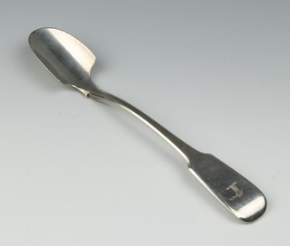 A William IV silver marrow scoop, rubbed date letter, 75 grams 