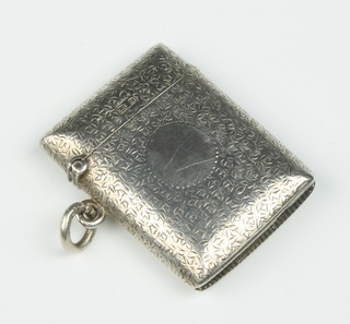 An Edwardian silver vesta with chased decoration, Birmingham 1906, 32 grams 