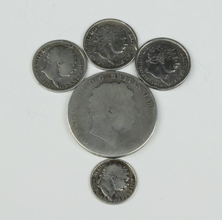 A George III crown, minor coinage 