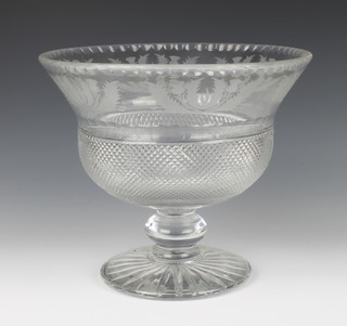 An Edinburgh Crystal thistle shaped punch bowl decorated with thistles, 25cm 