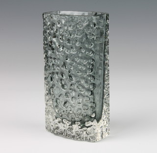 A Whitefriars grey glass dappled vase  12cm 