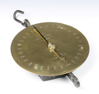 A Salters 300lb brass spring balance 26cm