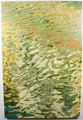 Bill Pike 1992, oil on canvas, stylised study of water, unframed 92cm x 61cm 