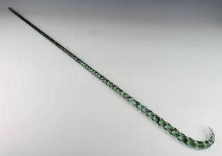 A green twist glass walking cane 23cm 