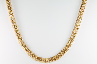 A 9ct yellow gold fancy link necklace 19 grams, 45cm 