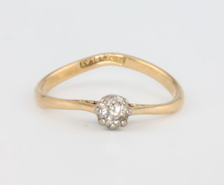 An 18ct yellow gold single stone diamond ring approx. 0.25ct, size O 