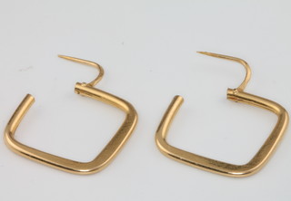 A pair of 18ct yellow gold diamond ear hoops 2.8 grams