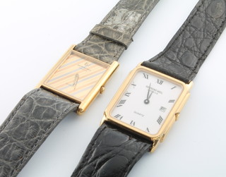 A gentleman's gilt cased Raymond Weil quartz calendar wristwatch, do. dress watch 