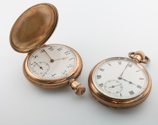 A gentleman's gilt pocket watch with seconds at 6 o'clock, a do. hunter pocket watch