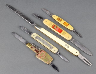 5 advertising knives including a large knife and fork marked Bell (Swiss meats), a bottle knife marked Maggi, 2 other Swiss products and a Hoover building stamped H Fisher Sheffield 