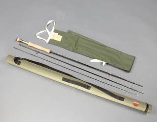 A Hardy Sirrus 9'6"  No. 6 Fly Line 3 piece fishing rod in correct bag and tube 