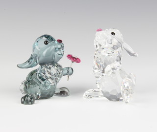 Two Swarovski Crystal figures of Walt Disney rabbits 5cm 