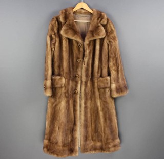 A lady's full length, four buttoned, light mink fur coat (slight moult)  