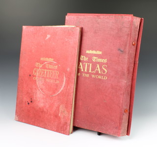 The Sunday Times Atlas of the World, plates 1-112 (plates 94 and 95 have been written on) together with the Sunday Times Gazetteer of the World  1922 